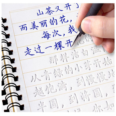 凹槽练字帖楷书学生成人女生字体漂亮清秀硬笔书法练字本簪花小楷