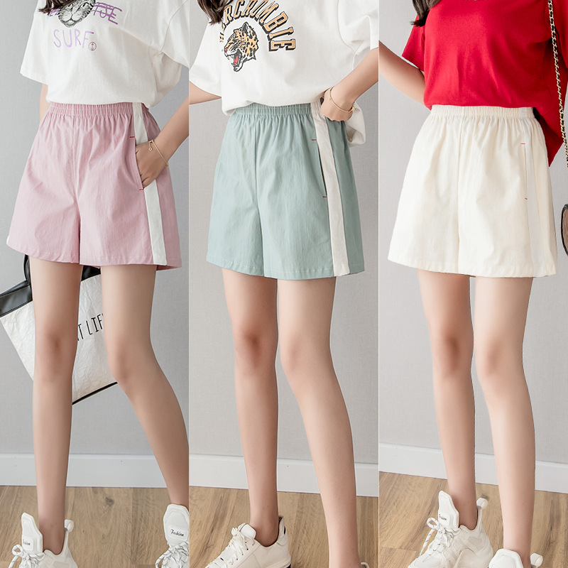 Cotton and hemp shorts summer Easy Casual pants Elastic waist Paige Striped pants Versatile Wide leg pants Thin section Pantiesin the Women's clothing/Boutique , Pants , Casual pants category - from Buy2taobao.com to provide professional Taobao agent buy service