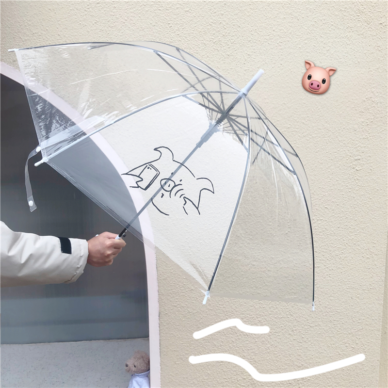 韩国ins小清新简约可爱透明猪猪雨伞情侣自动长柄轻便小猪晴雨伞|msdalam kategori rumah harian, payung/gear hujan/Rain/Lembap-bukti, payung - dari Buy2taobao.com untuk memberikan perkhidmatan ejen Taobao profesional membeli