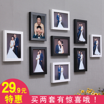 简约照片墙装饰 客厅相框墙创意相框挂墙7寸九宫格卧室组合相片墙