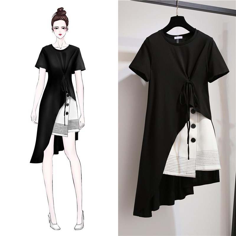 Large Women's wear Summer wear 2018 new pattern be wealthy Belly suit Dress Western style Short skirt suitin the Women's clothing/Boutique , Large size women category - from Buy2taobao.com to provide professional Taobao agent buy service