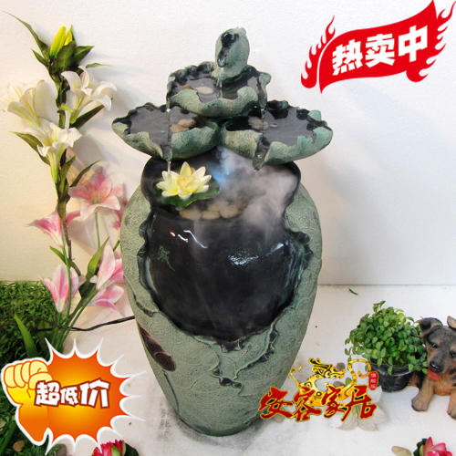新中式樹脂噴泉流水水景加濕器風水池魚缸擺設園林裝飾風水泉雲荷在類目 家居飾品, 擺件中 - 來自Buy2taobao.com提供專業的淘寶代購服務
