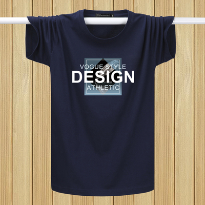 新款夏季男士纯棉短袖T恤宽松圆领加大码半袖体恤肥佬潮流汗衫