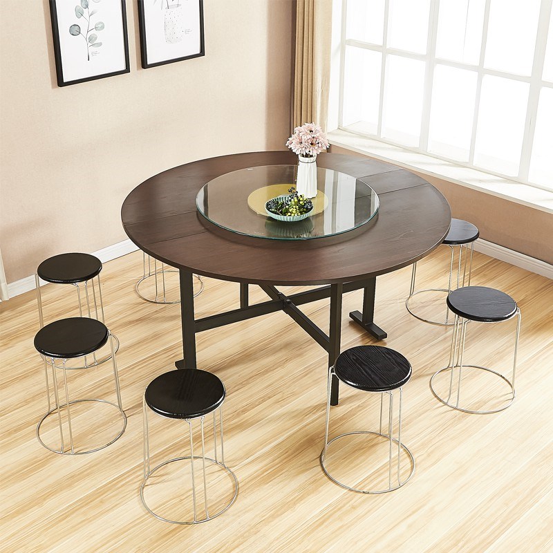 家用圆桌折叠餐桌可折叠移动饭桌简易多功能酒店圆形桌面三折大桌|ruв категории жилой мебели, Таблица класса, складной стол - от Buy2taobao.com для оказания профессиональной услуги покупки агента Taobao