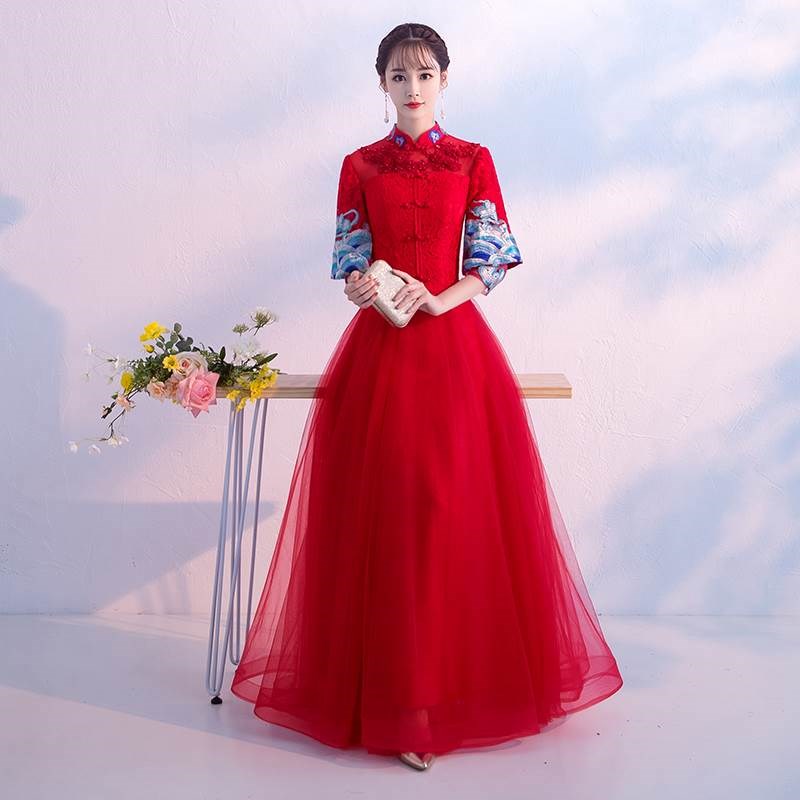 敬酒服新娘春季2019结婚新款公主修身中式立领中国风礼服女出阁服在类目 女装/女士精品, 婚纱/旗袍/礼服, 礼服/晚装中 - 来自Buy2taobao.com提供专业的淘宝代购服务