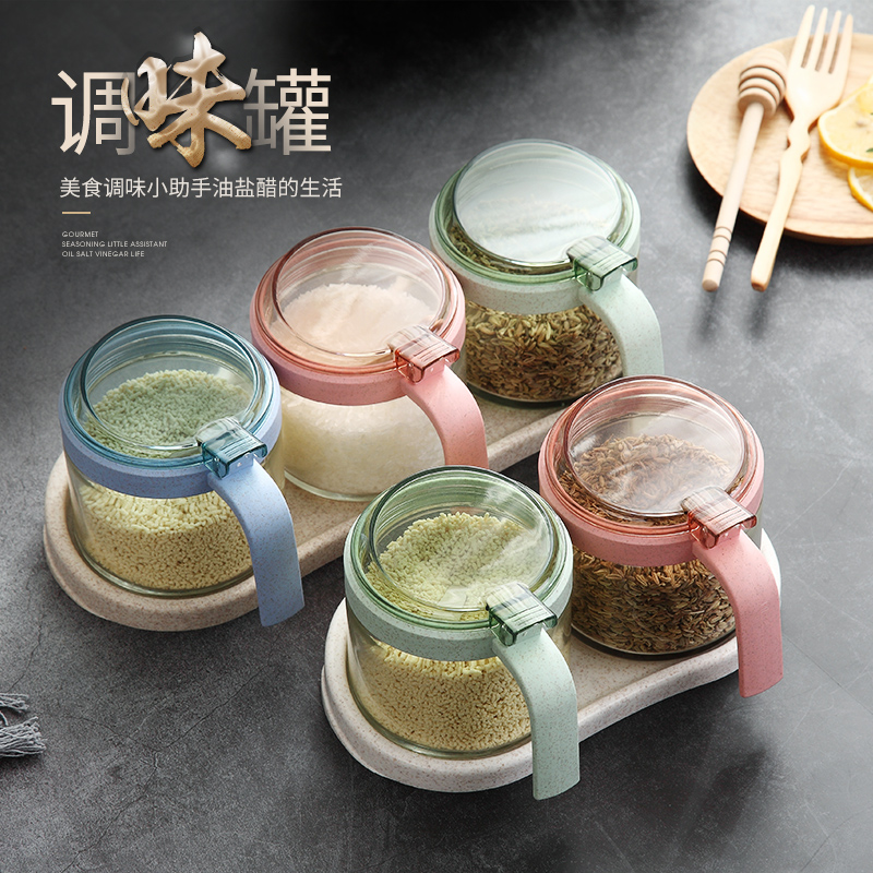 小麦调料盒套装家用调料瓶调味罐盐罐调味品收纳盒盐糖厨房佐料盒在类目 厨房/烹饪用具, 厨用小工具/厨房储物, 储物瓶罐/厨房储物器皿, 调味瓶罐中 - 来自Buy2taobao.com提供专业的淘宝代购服务