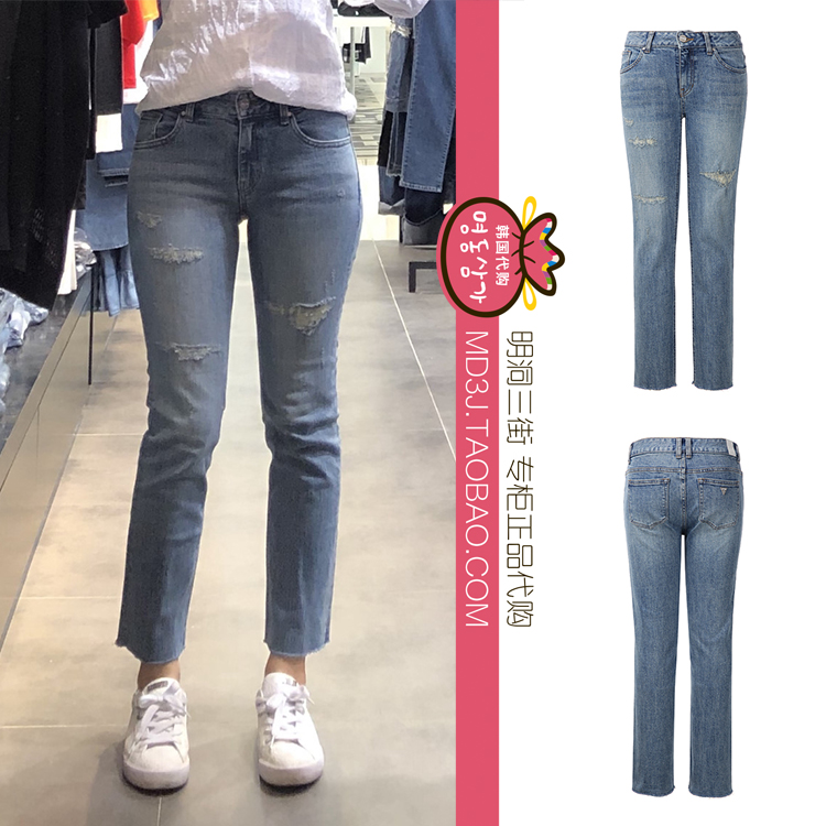 韓國代購GUESS 19春女做舊磨破毛邊褲腳修身休閑牛仔長褲YJ2D7070在類目 女裝/女士精品, 牛仔褲中 - 來自Buy2taobao.com提供專業的淘寶代購服務