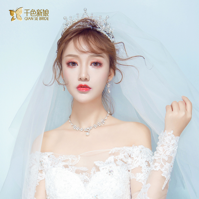 千色新娘韩式新娘头纱简洁米白边婚礼中长款新娘结婚婚纱头纱柔飘在类目 服饰配件/皮带/帽子/围巾, 婚纱礼服配件, 头纱中 - 来自Buy2taobao.com提供专业的淘宝代购服务