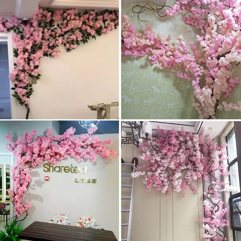 粉色摆设室内店铺装修树藤大号布置枫叶墙角樱花树仿真樱花枝绿植|ruв категории доставка цветов/цветок моделирования/растения садоводства, искусственные цветы/растения/фрукты и овощи готовой продукции (новая), искусственные цветы - от Buy2taobao.com для оказания профессиональной услуги покупки агента Taobao