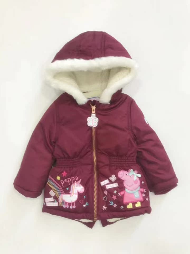 Children's clothing girl Embroidery Piggy Plush thickening cotton-padded clothes coat Nubao Sherpa Cotton cotton-padded jacketin the Children/Baby/Family fitted , Cotton-padded jacket/Padded category - from Buy2taobao.com to provide professional Taobao agent buy service