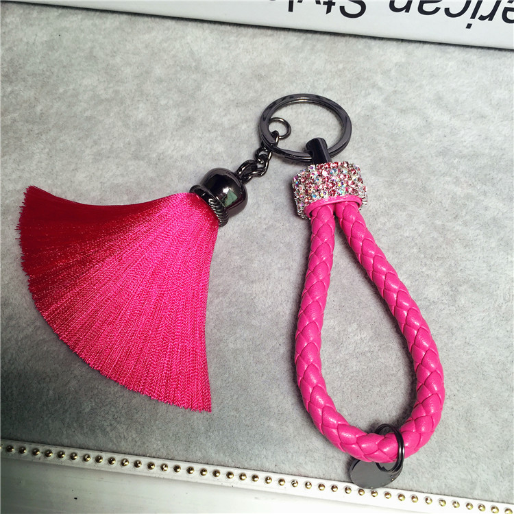 the republic of korea silk Borneol tassels automobile Key buckle Leather Key ring lady Pendant originality giftin the Car/Articles/Fitting/Refit , Car Accessories/The jewelry , Driving personal items , Car Keychain category - from Buy2taobao.com to provide professional Taobao agent buy service