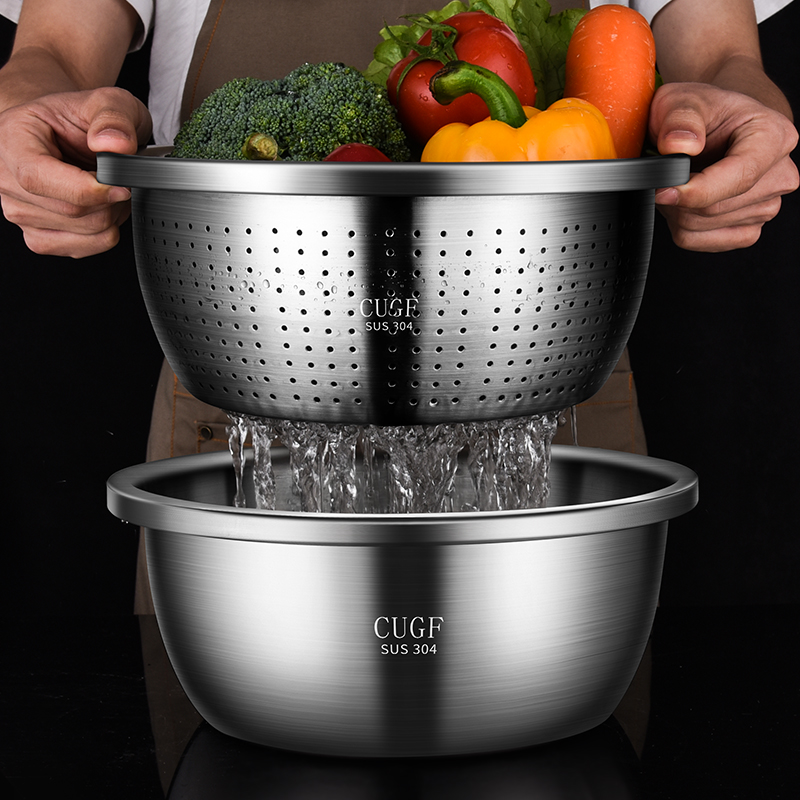 Germany CUGF Stainless steel pots 304 Food grade Trays Leach basket Drain Basin household kitchen thickening Deepenin the Tableware , Tableware , Basin category - from Buy2taobao.com to provide professional Taobao agent buy service