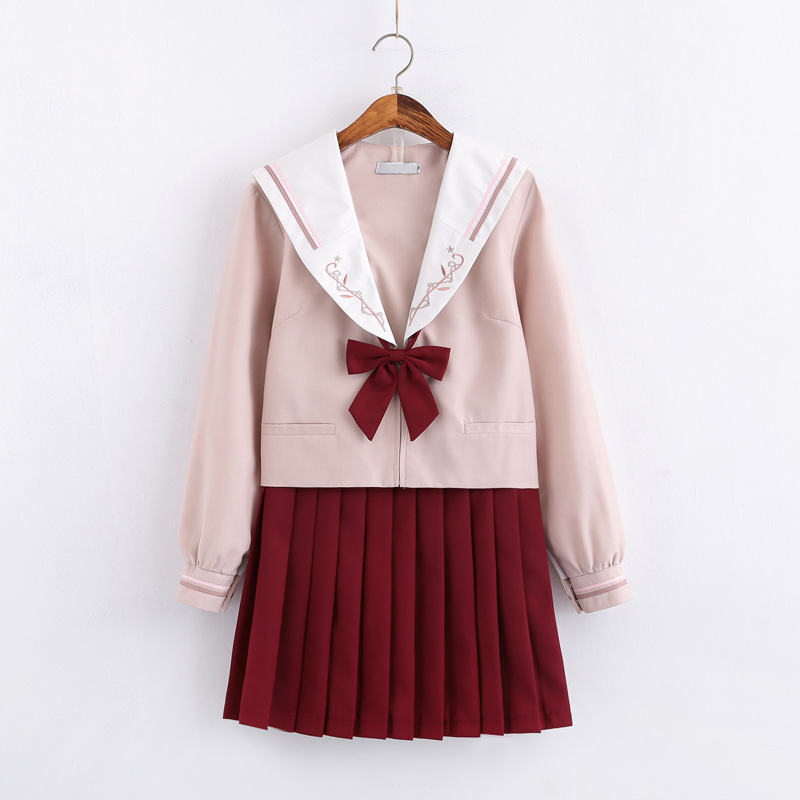 初戀正統長袖JK制服春秋中間服刺繡軟妹水手服校服班服套裝 S27在類目 女裝/女士精品, 套裝/學生校服/工作制服, 學生校服中 - 來自Buy2taobao.com提供專業的淘寶代購服務