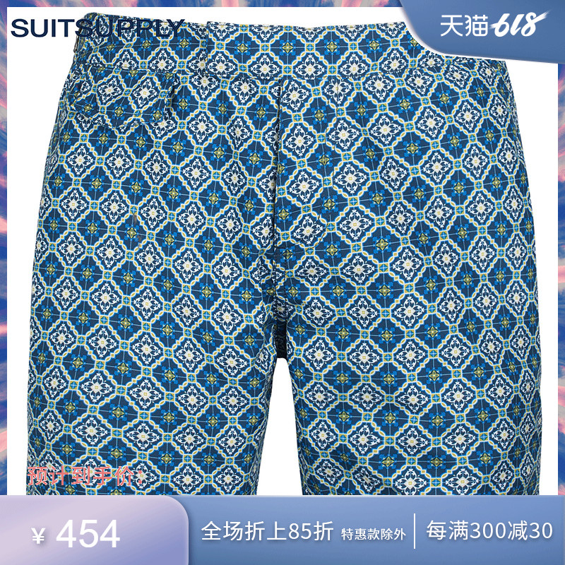 suitsupply藍色幾何印花男士遊泳短褲在類目 男裝, 休閒褲中 - 來自Buy2taobao.com提供專業的淘寶代購服務