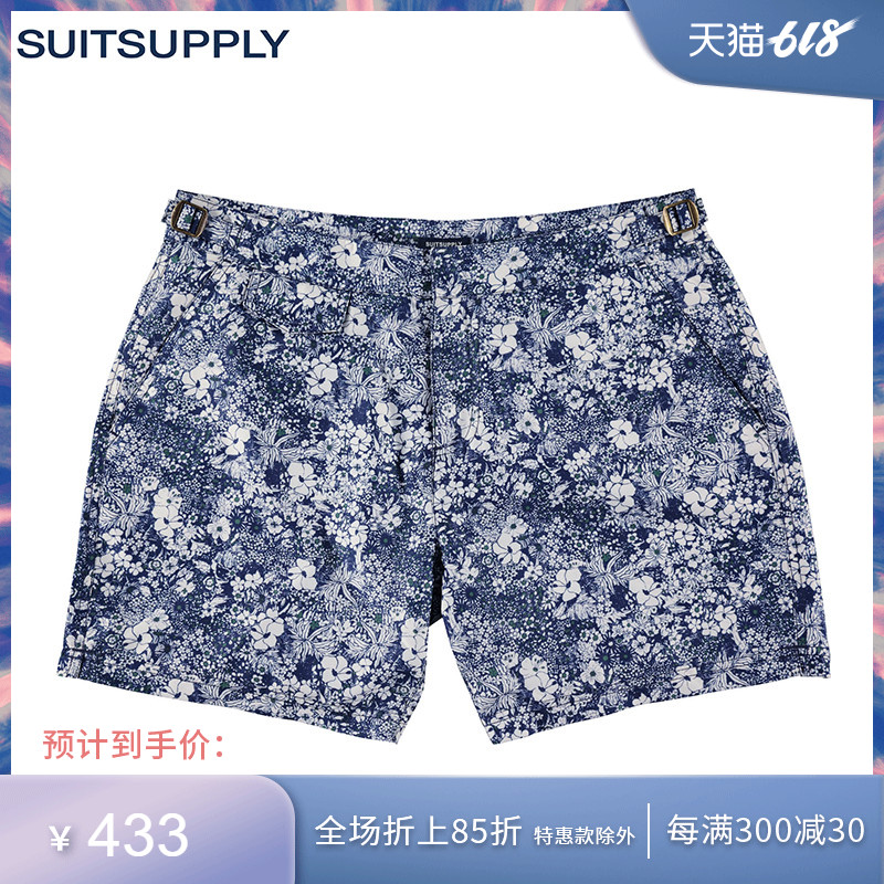 suitsupply blue Flower pattern printing leisure time man swimming trunksin the Men's clothing, Casual pants category - from Buy2taobao.com to provide professional Taobao agent buy service