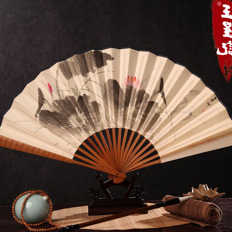Daily painting Sector Folding fan Hand drawn Paper Fan A gentle wind Hangzhou White paper Men's technology fold classical Fanin the Home Daily , Fan/Mini Fan/Fitting/Ice pad/Ice stickers , Fan category - from Buy2taobao.com to provide professional Taobao agent buy service