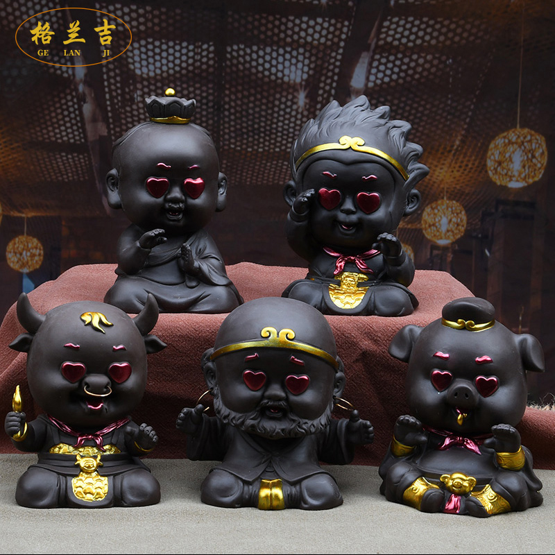 originality lovely Boutique Cinnabar Tea darling Monk Monkey Drifting Bull Demon Piggy Pig Decorationin the Home accessories , Decoration category - from Buy2taobao.com to provide professional Taobao agent buy service