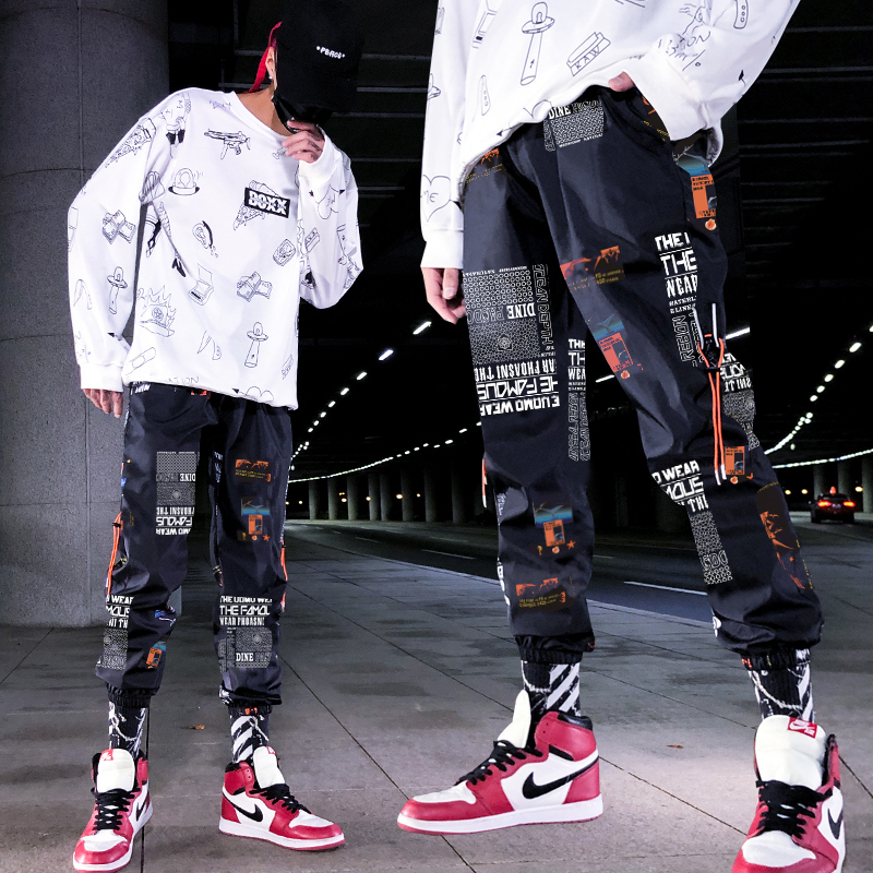 Two pieces, please ins Ultra-fire trousers Korean Edition Trend summer Nine points Easy Versatile Guochao Hip hop Casual pantsin the Men's clothing, Casual pants category - from Buy2taobao.com to provide professional Taobao agent buy service