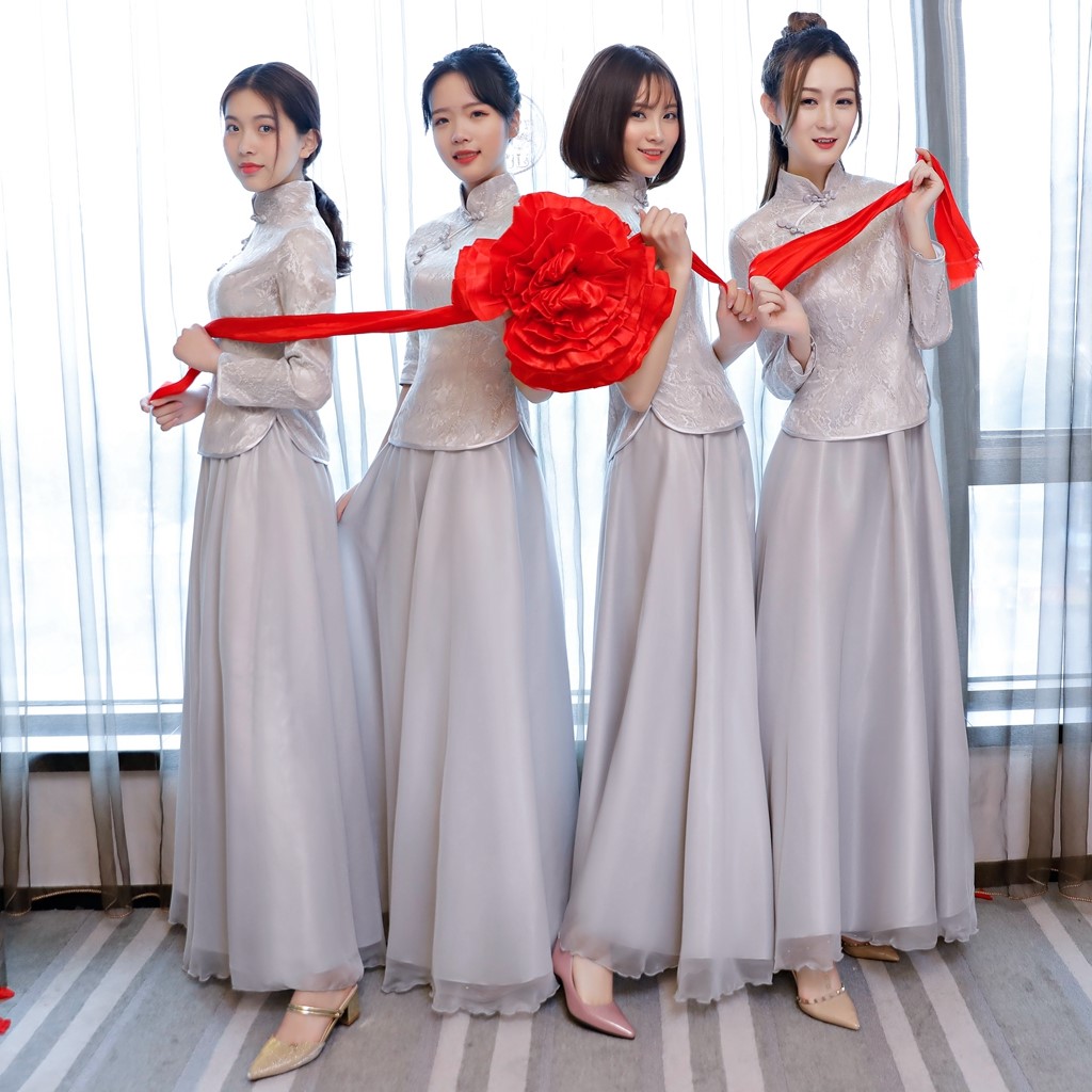 旗袍裙2018礼服短袖旗袍古礼服装新款中式晚长款旗袍伴娘服装|ruв категории Женская одежда, Cвадебные платья, платье/вечернее платье - от Buy2taobao.com для оказания профессиональной услуги покупки агента Taobao