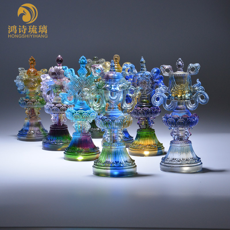 八吉祥琉璃摆件藏传佛教用品密宗法器佛堂供佛吉祥八宝组合装饰品在类目 家居饰品, 摆件中 - 来自Buy2taobao.com提供专业的淘宝代购服务