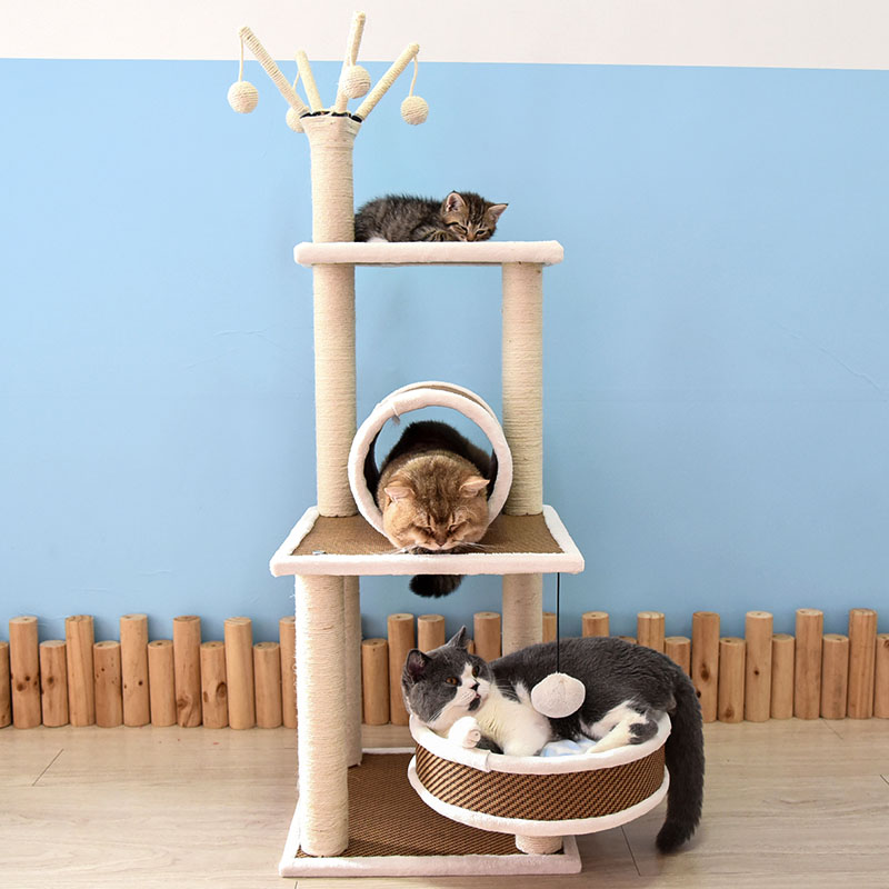 猫架子猫窝一体别墅小型猫爬架 木猫咪爬架玩具剑麻猫树趴架带窝|ruв категории животное/Животное питание и принадлежностей, кошка/собака игрушка, кошка на раме - от Buy2taobao.com для оказания профессиональной услуги покупки агента Taobao