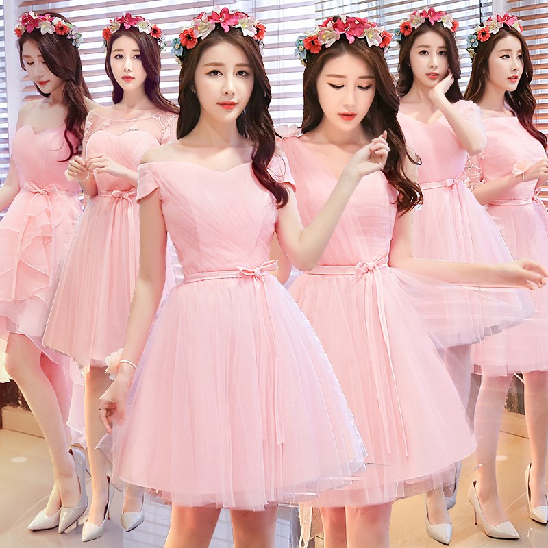 2017 Summer style Pink Bridesmaid Dresses have cash less than that is registered in the accounts Sister skirt Bridesmaid Korean Edition Tuxedo Wedding presidedin the Women's clothing/Boutique , Wedding/Cheongsam/Formal dress , Formal dress/Evening category - from Buy2taobao.com to provide professional Taobao agent buy service