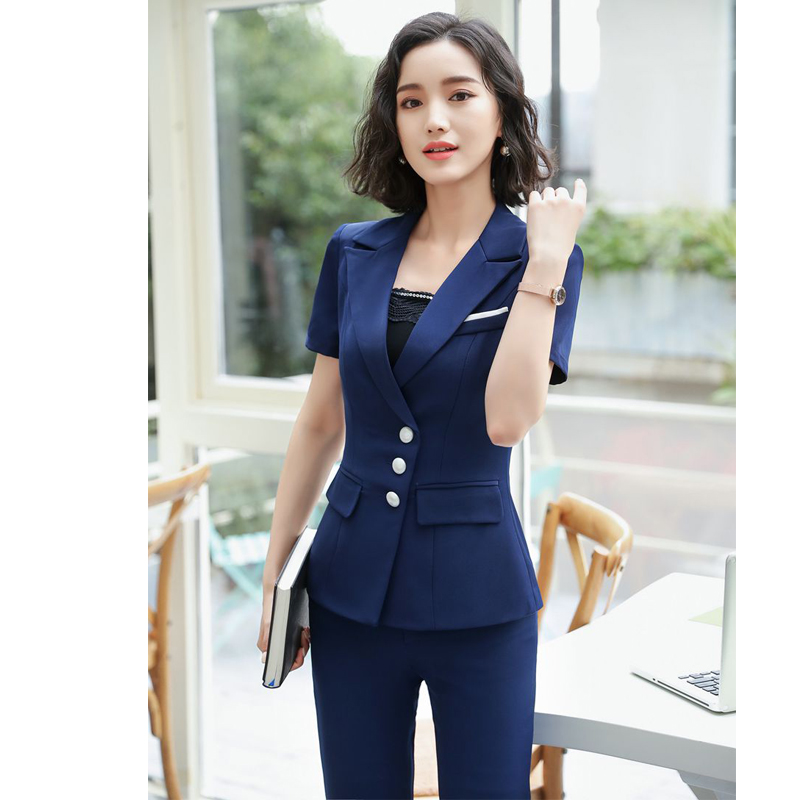 姝眷夏短袖ol时尚气质西装套裙女士正装珠宝酒店前台美容院工作服在类目 女装/女士精品, 套装/学生校服/工作制服, 职业女裙套装中 - 来自Buy2taobao.com提供专业的淘宝代购服务