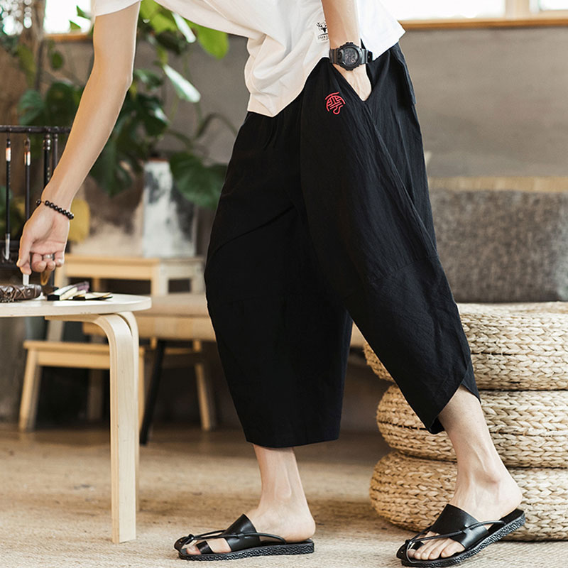 夏季男士潮牌七分哈伦裤宽松休闲裤加肥加大码短裤胖子中国风裤子在类目 男装, 休闲裤中 - 来自Buy2taobao.com提供专业的淘宝代购服务