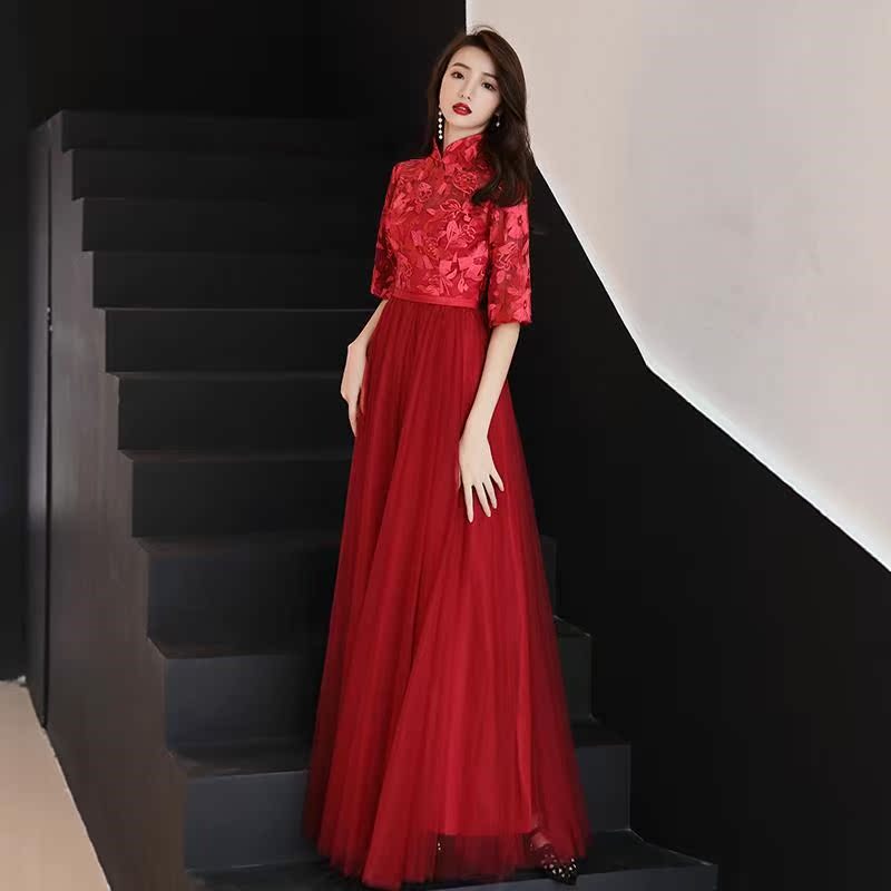 敬酒服新娘冬季2018结婚新款答谢宴订婚回门小礼服中式旗袍长款女|ruв категории Женская одежда, Cвадебные платья, платье/вечернее платье - от Buy2taobao.com для оказания профессиональной услуги покупки агента Taobao