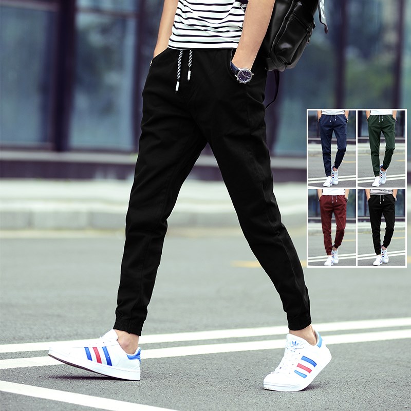 Autumn and winter Nine points Casual pants man Korean Edition Self cultivation Feet Haren pants student Plush motion trousersin the Men's clothing, Casual pants category - from Buy2taobao.com to provide professional Taobao agent buy service