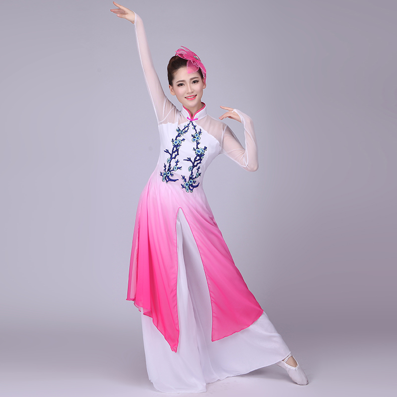 古典舞演出服女2019新款成人中国风民族扇子舞蹈秧歌服装伞舞飘逸|ruв категории Женская одежда, костюм/национальная одежда/театр костюм, национальная одежда/этап погрузки - от Buy2taobao.com для оказания профессиональной услуги покупки агента Taobao
