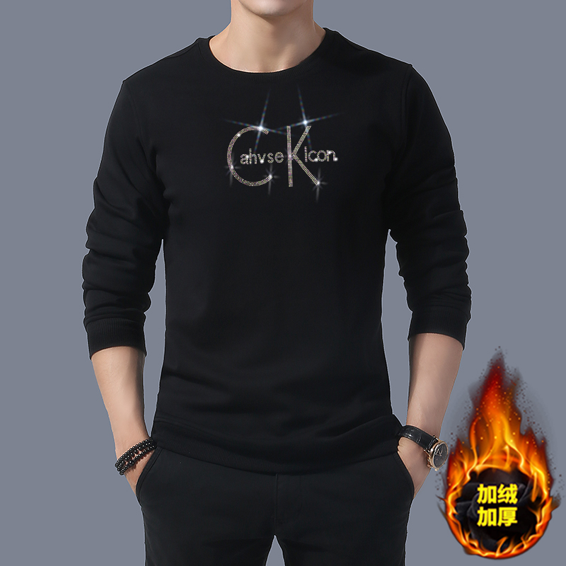 2018 Autumn and winter T-shirts No. CK36 Long sleeve man Sweater black Plush thickening coat Hooded Men's sweaterin the Men's clothing, Sweater category - from Buy2taobao.com to provide professional Taobao agent buy service