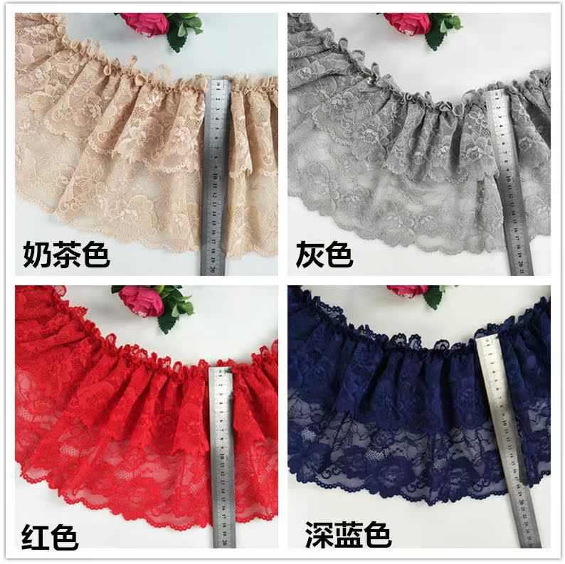 黑色灰色红色双层褶皱蕾丝花边服装辅料装饰毛衣卫衣裙摆面料布料|msdalam kategori rumah Fabrik, bahan-bahan jahitan DIY, alat dan produk siap, Aksesori jahit DIY/aksesori/aksesori, Lace - dari Buy2taobao.com untuk memberikan perkhidmatan ejen Taobao profesional membeli