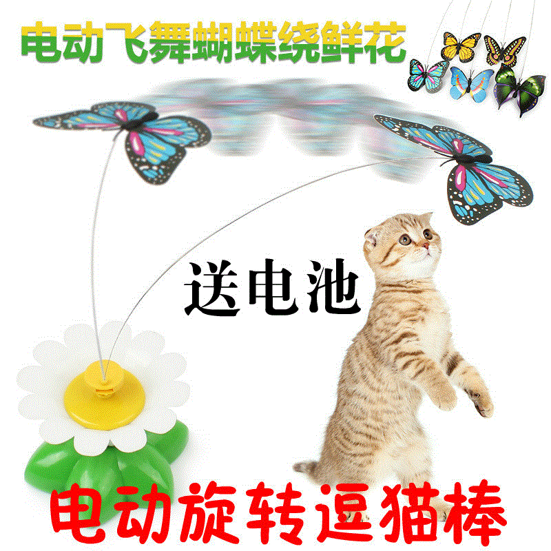 Toys Cat teaser stick Kitty interaction Toys Electric Flying butterfly flower Kitty Toys Pet Suppliesin the Pet/Pet food and supplies , Cat/Dog Toys , Funny cat stick category - from Buy2taobao.com to provide professional Taobao agent buy service