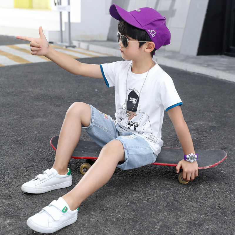 Boy Summer wear suit 2019 new pattern CUHK Korean Edition handsome The tide. children Short sleeved Two piece set Western style Children's clothingin the Men's clothing, Set , Leisure sports suit category - from Buy2taobao.com to provide professional Taobao agent buy service