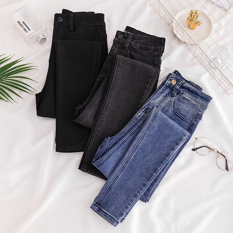 lady Niuziku Pants Nine points 2019 Spring new pattern Smoke gray Paige Elastic force Jeans student Tight fittingin the Women's clothing/Boutique , Jeans category - from Buy2taobao.com to provide professional Taobao agent buy service