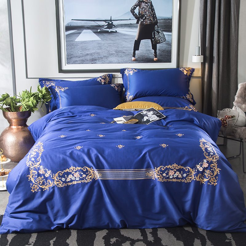 Plain colour Simplicity pure cotton Satin sheet Embroidery Four piece suit Cotton Double Home textiles Suppliesin the Bedclothes , Leisure blanket/Woolen blanket/Carpet category - from Buy2taobao.com to provide professional Taobao agent buy service