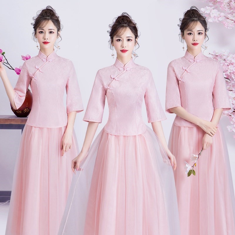 中式伴娘服女长款春夏复古姐妹团礼服裙2019新款中国风旗袍晚礼服在类目 女装/女士精品, 婚纱/旗袍/礼服, 礼服/晚装中 - 来自Buy2taobao.com提供专业的淘宝代购服务