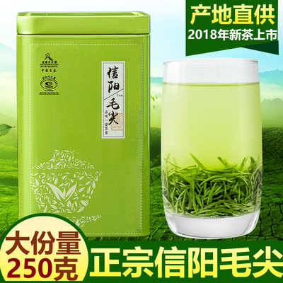 毛尖茶叶河南信阳毛尖2018新茶雨前特级嫩芽浓香型散装绿茶250g