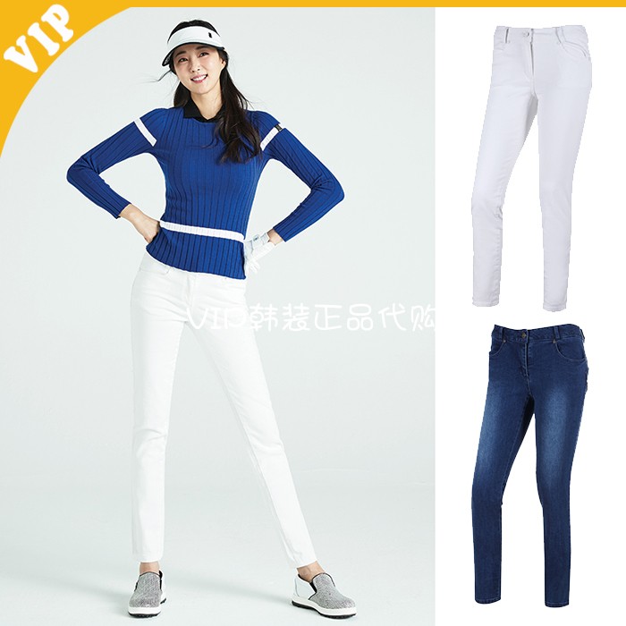韩国代购W.ANGLE 19春女士透气高尔夫球弹力运动GOLF长裤WWM19331|msdalam kategori sukan/pakaian kasual, sweatpants, seluar sukan - dari Buy2taobao.com untuk memberikan perkhidmatan ejen Taobao profesional membeli