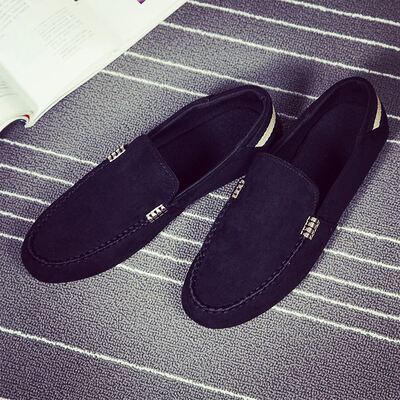 2017春夏季男鞋子韩版潮流男士休闲鞋帆布豆豆鞋一脚蹬学生懒人鞋