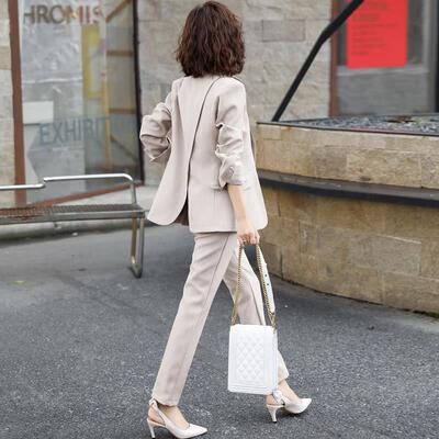 秋装2019新款时尚知性优雅西装套装女休闲两件套职业气质网红套装