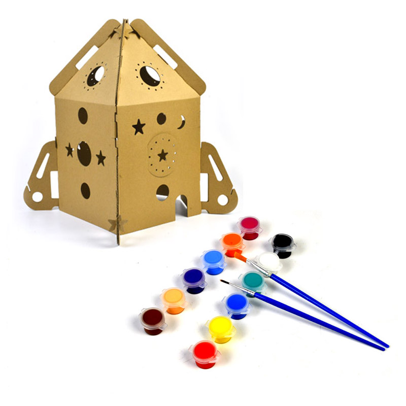 儿童幼儿绘画材料幼儿园创意美术材料用品diy手工制作纸盒子房子在类目 玩具/童车/益智/积木/模型, 手工制作/创意DIY, 白模填色/模具彩绘中 - 来自Buy2taobao.com提供专业的淘宝代购服务