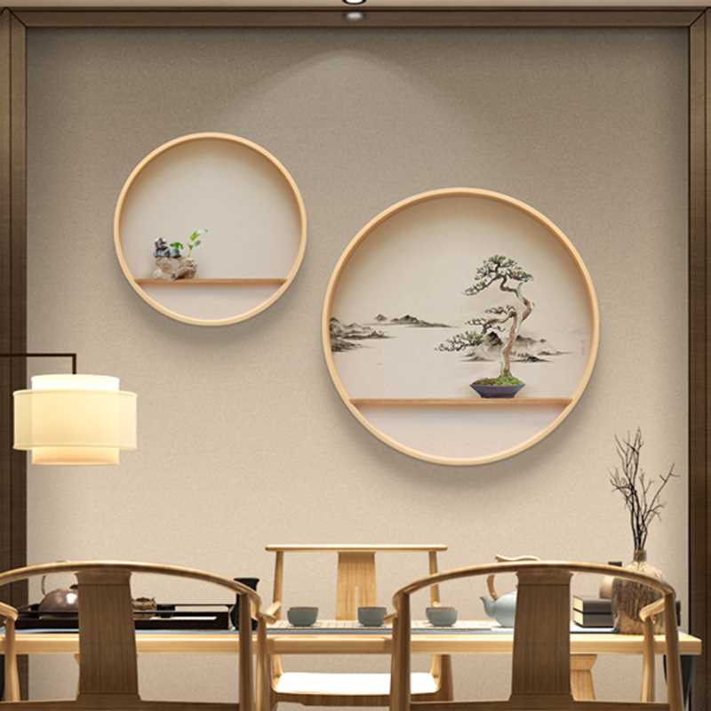 实木圆形挂饰新中式玄关壁挂禅意壁饰创意置物架墙面墙上装饰品在类目 家居饰品, 壁饰中 - 来自Buy2taobao.com提供专业的淘宝代购服务