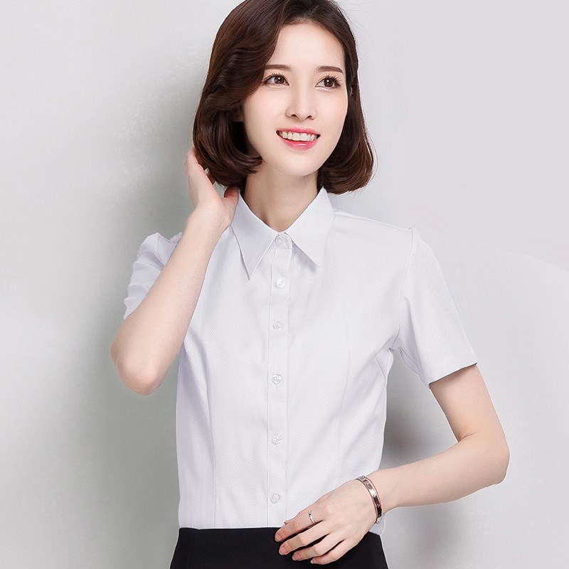 白衬衫女短袖长袖宽松夏装半袖工作服正装工装大码衬衣职业女装ol|ruв категории Женская одежда, рубашка - от Buy2taobao.com для оказания профессиональной услуги покупки агента Taobao