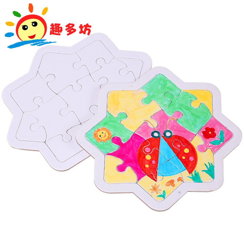 空白涂色拼图纸质白模拼板儿童DIY益智填色涂鸦绘画幼儿拼插玩具|ruв категории игрушка/коляска/головоломка/блоки/модель, бусы/головоломка/в паре/демонтаж/бить игрушки, головоломка/деревоплита - от Buy2taobao.com для оказания профессиональной услуги покупки агента Taobao