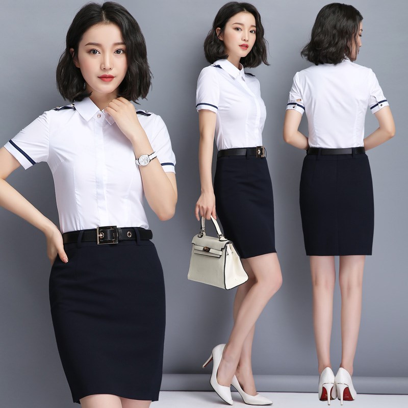 summer Occupation Suit skirt Women's suit 2019 Short sleeved shirt Dress work clothes formal wear Business Suitsin the Women's clothing/Boutique , Set/Student uniforms/Work uniforms , Career skirt suits category - from Buy2taobao.com to provide professional Taobao agent buy service