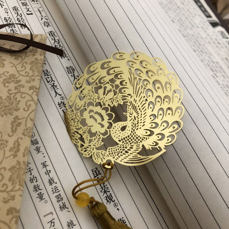 牡丹金孔雀書簽中國風流蘇金屬古典黃銅玫瑰花卉金魚文藝禮品古風在類目 電子詞典/電紙書/文化用品, 紙張本冊, 書籤中 - 來自Buy2taobao.com提供專業的淘寶代購服務