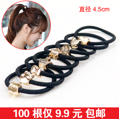 韩国高弹力发圈无缝头绳发绳黑扎头发耐用橡皮筋简约头花发饰包邮