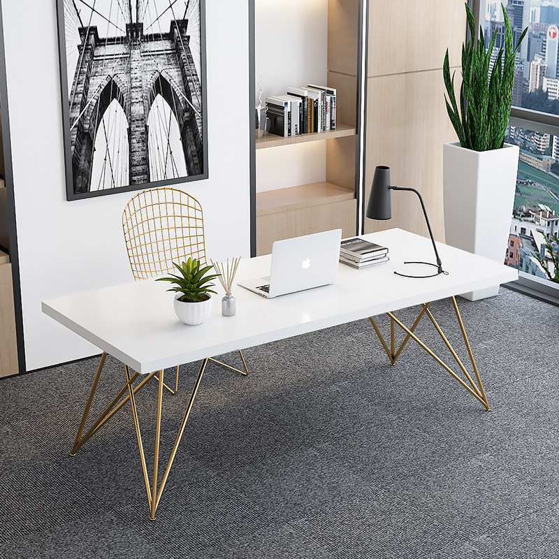 Northern Europe Simple computer desk solid wood household bedroom Simplicity desk Iron art Golden desk Small apartmentin the Business/Office Furniture , Office Furniture , Desk , Office Computer Desk category - from Buy2taobao.com to provide professional Taobao agent buy service